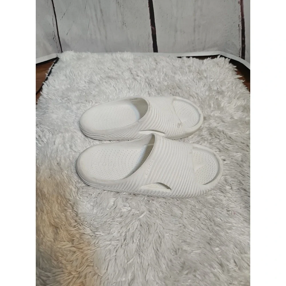 Crocs Mellow Recovery Slide Beige Men's 7 Women's‎ 9 Bone Slides Slip On